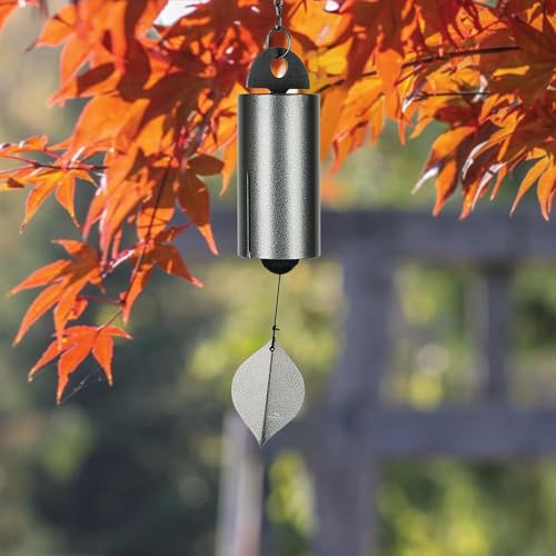 Woodstock Chimes Heroic Windbell Wind Chime for Outside 24" Medium Grey,Deep Tone Sound, Outdoor Decor for Patio, Porch, Garden HWMAS