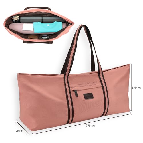 Large Yoga Mat Tote Sports Gym Pilates Carrier Shoe Bag for Women - color: Pink