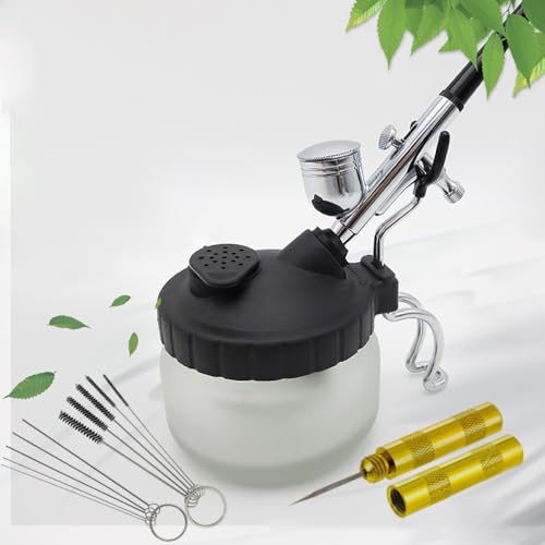 Takelablaze Airbrush Cleaning Kit Airbrush Spray Cleaning Repair Tool Kit Including Airbrush Cleaning Pot Jar, Cleaning Needles, Cleaning Brushes, Wash Needle