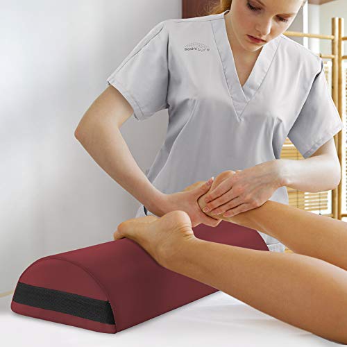 Saloniture Jumbo Half Round Massage Table Bolster Under-Knee Pillow Pad - 26 x 9 x 4.5 Inch - Burgundy - color: Burgundy