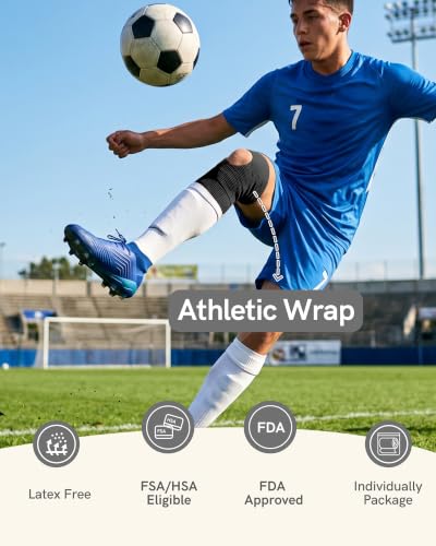 FriCARE Self Adhesive Bandage Wrap, Medical Tape in First Aid Kit | Elastic Cohesive Bandages for Sports/Vet/Wrist Ankle Wounds, 2 Inches X 5 Yards, Latex-free 6 Rolls, Royal Garnet - color: Royal Garnet