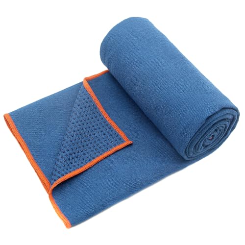 Eunzel 2 Pack Hot Yoga Towel with Grip Dot, Non Slip Yoga Mat Towe Sweat Absorbent Towel for Hot Yoga,Bikram, Pilates and Fitness 72" x 24", Dark Cyan/Steel Blue - color: Dark Cyan/ Steel Blue