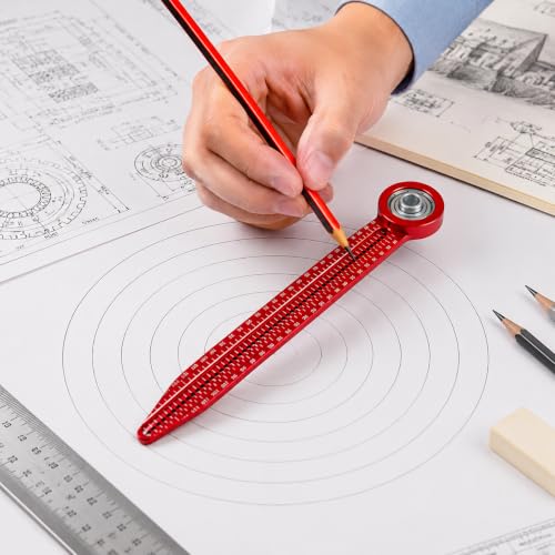 Compass Tool for Drawing Circle, Precision Aluminum Alloy Circle Maker with Clear Markings, Great for Woodworking, Technical Art & Classroom Use