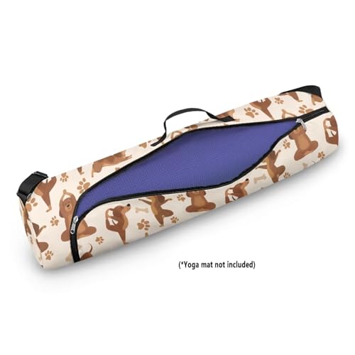 Yoga Mat Bag Portable Yoga Mat Holder with Adjustable Strap Lighweight Gym Tote Bag with Handle - color: Cute Yoga Dog
