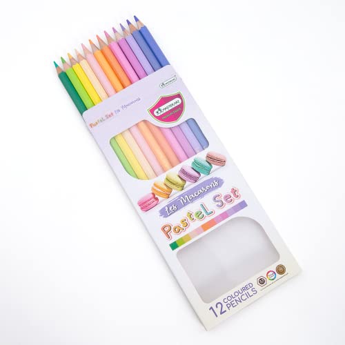 MASTERART Pastel Colored Pencils 12 Colors for Kids and Adults Coloring (LES MACARONS PASTELS) - style: LES MACARONS PASTELS