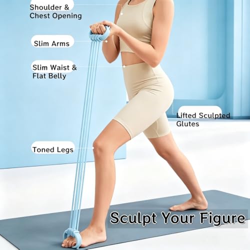 Figure 8 Resistance Band for Women 15-90LBS, Adjustable Resistance Bands with Handles - color: Blue