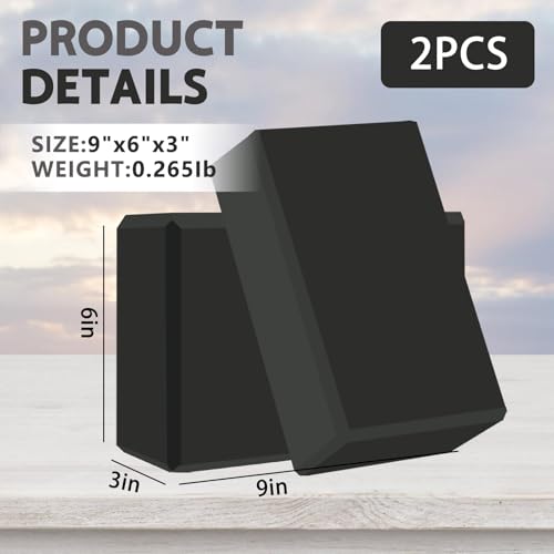 Yoga Block - Unsupported Latex Eva foam - Soft non slip surface with bevel for yoga, pilates, meditation - Yoga accessories for stability, balance and deep stretching - color: black-2 Pack