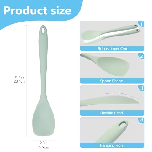 Mini Silicone Spatula Spoon Set, 4-Piece Rubber Spoonula for Kitchen Utensils, Spatulas Silicone Heat Resistant, Non-Stick Flexible Scrapers & Spoons for Baking, Cooking, Mixing, Cake
