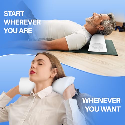 Yes4All Medium Firm Half Foam Rollers for Post-Workout Relaxation, 12/18/24/36 inch PE Foam Roll for Back Massage & Yoga Exercise - color: White, style: 18-inch