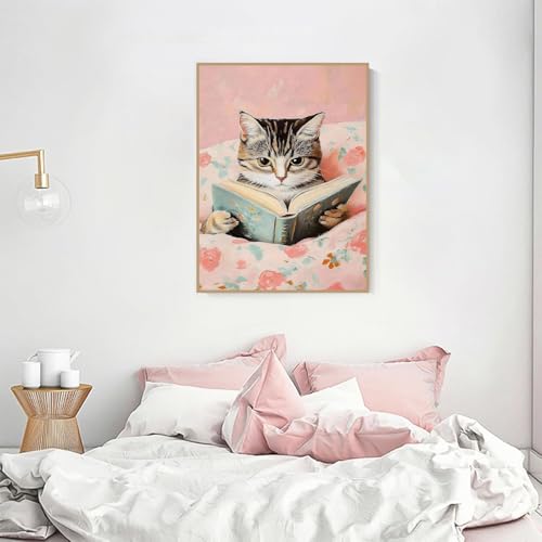 Black Cat Diamond Art Kits for Adults Diamond Painting Kit for Beginner | Bathroom Animal 5D Funny DIY Diamond Dots Full Drill Crafts for Gem Art Dot Art for Adults Home Wall Decor for Teens 12x16 in - color: DP03615