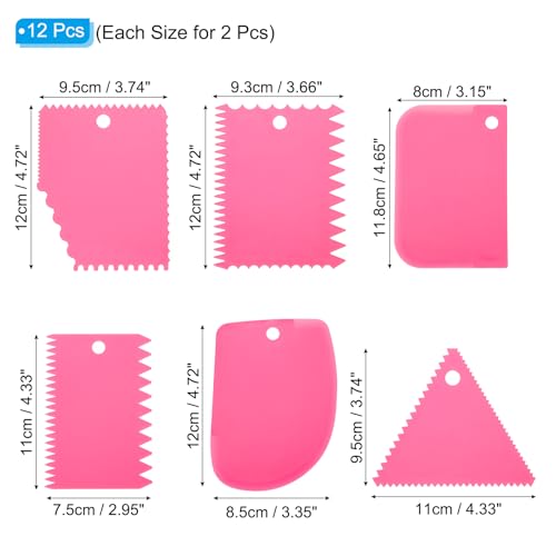 PATIKIL 12 Pcs Plastic Clay Scraper, 2 Set Pottery Tools Soft Carving Scraper Kit Clay Sculpting Tools Ceramics Cutter for Beginners Pottery Modeling, Pink - color: Pink