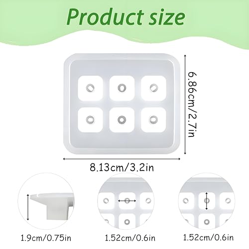 Crystal Earrings Resin Molds, 2 Pack Diamond Silicone Casting Molds with 6 Cavities Each, Clear for Gemstone Cabochon Jewelry Casting - color: Gemstone Reisn Molds ZH378