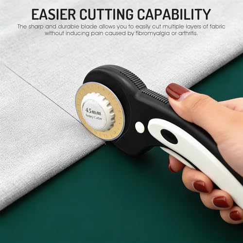 10Titanium Coated Rotary Cutter Blades 45mm, Replacement Blades for Fabric | Sharp and Durable Rotary Cutting Blades for Quilting, Scrapbooking, Sewing, Arts & Crafts 10Pack - color: 10pack 45mm