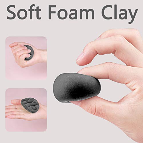 Cutedeer Black Air Dry Clay, 1.1lb Foam Modeling Clay, Soft Squishy Molding for Kids Adults, Arts & Crafts Project Slime Supplies(1.1lb - 1 Pack, Black) - color: Black, size: 1.1lb - 1 PACK