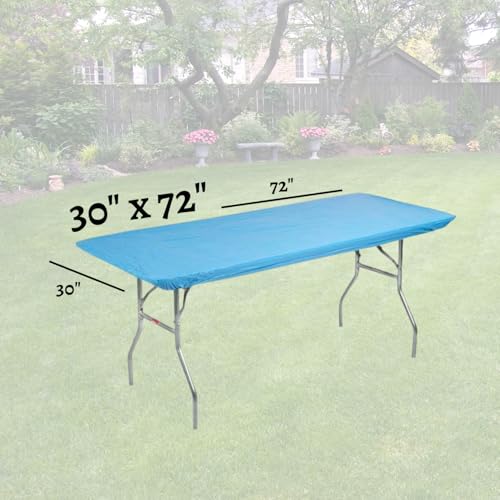 6' Rectangle Plastic Table Covers 30" x 72", Bundle of 5 (Light Blue) - color: Light Blue