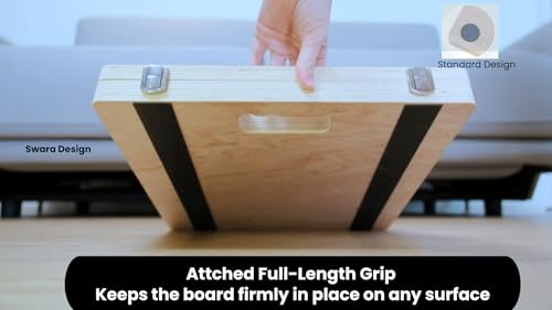Swara 12.6โณ Wooden Slant Board for Calf Stretching & Exercise (Board only) | Adjustable Eucalyptus Incline Board for Squats, Calf Stretching, Ankle Mobility & Physical Therapy; Foldable, 400lb Capacity - size: 12.6 Inch