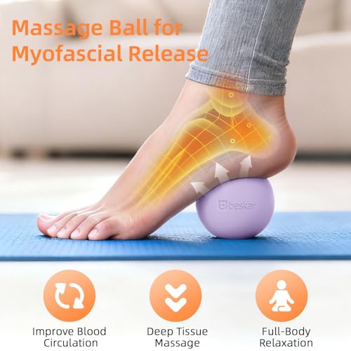 Massage Lacrosse Balls for Myofascial Release, Trigger Point Therapy - color: Purple