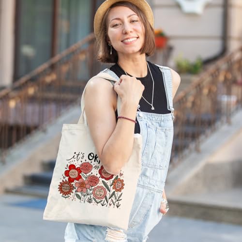 Inspirational Christian Gifts Canvas Tote Bag for Women, Christmas Friendship Birthday Religious Grocery Bags - color: Okay
