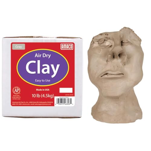 AMACO 4630-3C Air Dry Modeling Clay, 10-Pound, Gray - size: 10 Pound