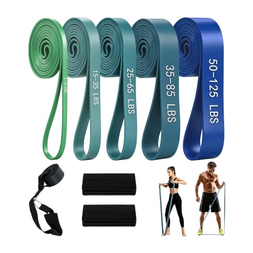 5-Level Resistance Bands for Working Out, Pull Up Assistance Bands - color: 5PCS-Blue Gradient(03)