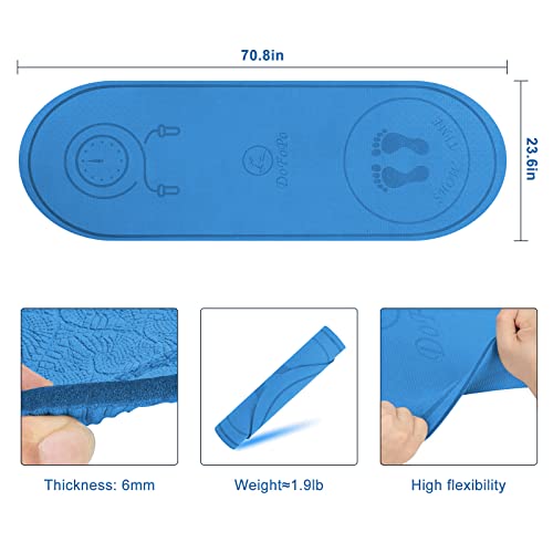 Jump Rope Mat 71"/63"x24" Larger Non-Slip Indoor Outdoor Exercise Fitness Mat, High-Density Workout Shock Absorption for Home Gym Flooring Concrete Jumping Rope - color: 71"x24"Blue