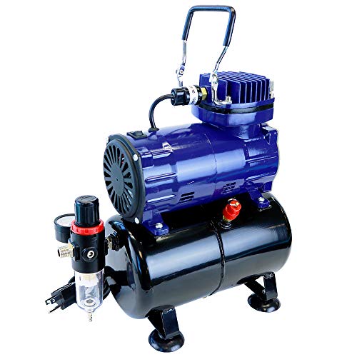 Paasche D3000R 1/5 HP Compressor with Tank, Regulator and Moisture Trap | Regulator, Moisture Trap - style: Old Version