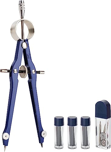 Mr. Pen- Professional Compass for Geometry, Extra Lead | Metal Compass Drawing Tool for Students, Drafting and Engineering, Technical Drawings, Circles and Geometry Projects - color: Blue