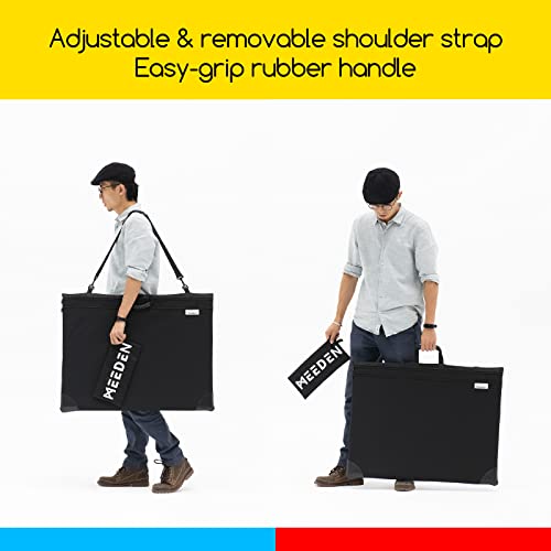 MEEDEN Art Portfolio Bag: 24 X 31 Inch Portfolio Canvas Case - Black | Light Weight Waterproof 600D Oxford Carrying Storage Case with Detachable Shoulder Strap for Canvas, Artwork, Sketching - color: Black, size: 24" X 31"