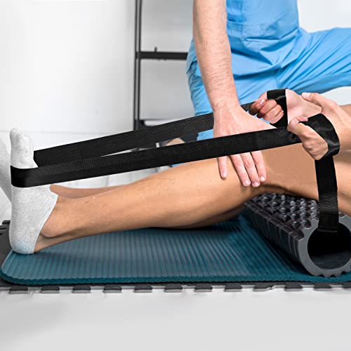 Eurzom Extremity Mobilization Belt Physical Therapy, Black | Adjustable Manual Traction Mobility Strap for Joint Movement, Leg Shoulder Stretching, Yoga Exercise, Gait Training Strap