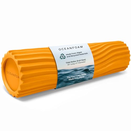 Oceanfoam Tidal Roller - Gold - Muscle Massage Foam Roller for Back Pain & Stretching - Firm and Ergonomic Wide Wave Textured - Yoga, Athletics, & Wellness - Full Size, 20" x 5" - color: Gold