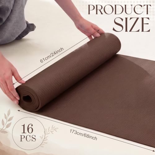 Funtery 3 mm Thin Yoga Mats Bulk, 68 x 24 in - color: Chocolate Brown