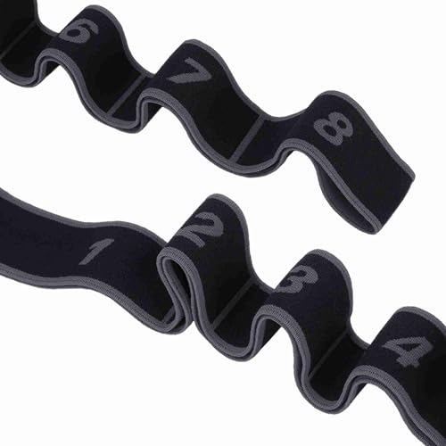 Exercise Strap Yoga Stretch Assist Strap with 8 Numbered Loops, Band for Yoga Pilates Dance and Gymnastics Workout, People Dancing Assistance(Grey)