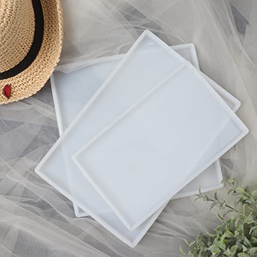 Extra Large Rectangle Resin Mold Kit, 3 PCS Silicone Tray Molds for Making Faux Agate Tray, Serving Board, Coaster, Include Big 12x8in, Square 10in, 10x6in Rectangle - color: 3Pack(Rectangle12"+Rectangle10"+1 Square10")