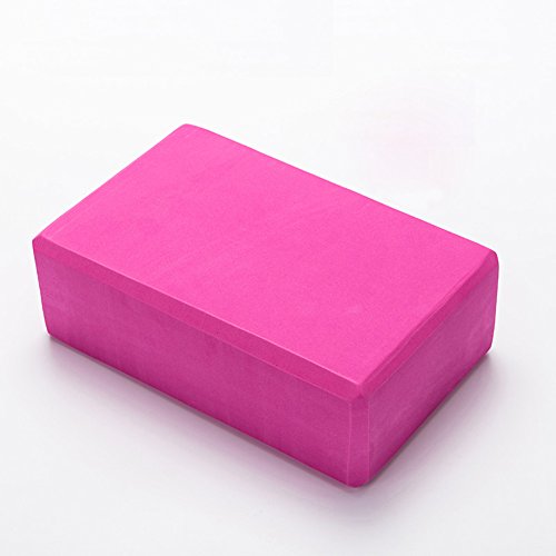 Set of 2 Yoga Blocks EVA Foam Exercise Bricks Provides Stability Balance and Support Improve Strength - 9 x 6x 3 inches - color: Rose
