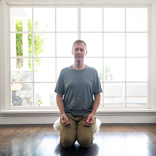Meditation Bench Luxury Genuine Sheepskin Seat Cover meditate deeper & longer in pure comfort - mindful prayer kneeler - unique ergonomic design supports back and knees to bring health & wellbeing