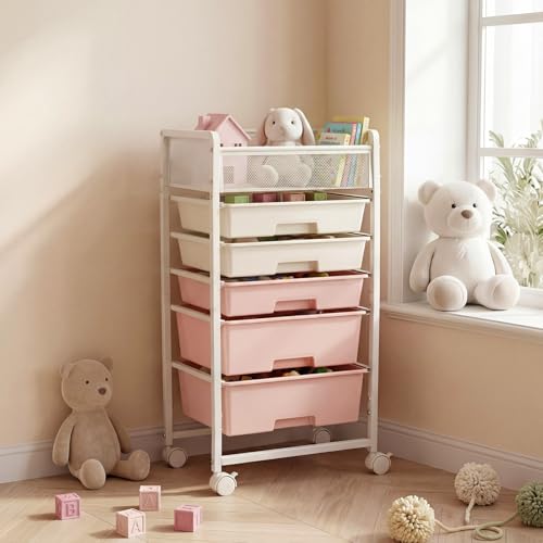 2 Pack Rolling Craft Cart with 5 Drawers, Craft Cart with Wheels, Art Cart Organizer and Storage, Rolling Utility Cart with Handles for Organizing Crafts, Yarn, Toys, School Supplies, etc - size: 5-Drawers(2 Pack)