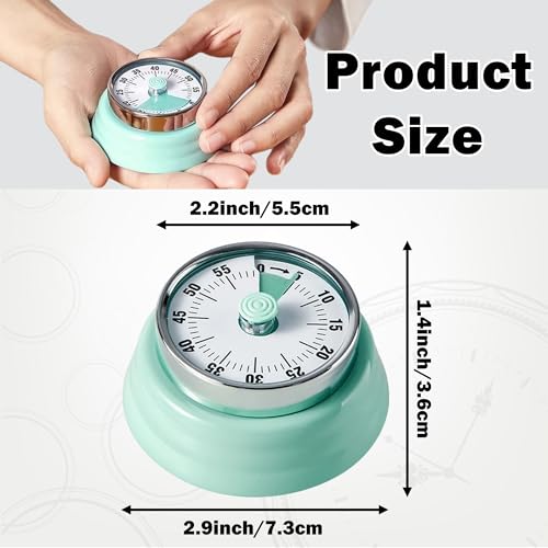 60-Minute Magnetic Visual Timer, Silent Operation and No Battery Needed, Time Management Tools for Kitchen, Homeschool Desk, Office Meetings & Home Learning Timer (Green) - color: Green