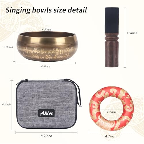 Kmise Tibetan Singing Bowls Set- Handmade in Nepal Meditation Sound Bowls for Yoga, Meditation, Mindfulness, Healing and Chakra Balancing, Stress Relief (5',Ganesha) - color: 5inch Ganesha