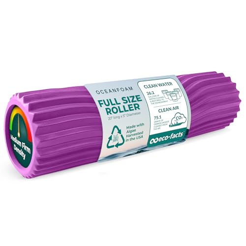 Oceanfoam Tidal Roller - Magenta - Muscle Massage Foam Roller for Back Pain & Stretching - Firm and Ergonomic Wide Wave Textured - Yoga, Athletics, & Wellness - Full Size, 20" x 5" - color: Magenta