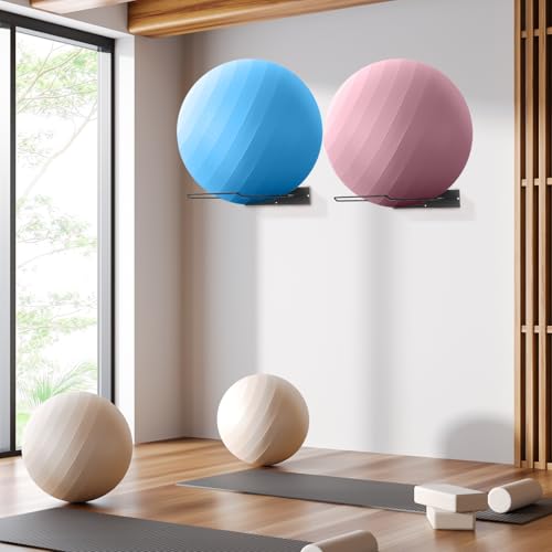 Threan Wall Mounted Yoga Ball Holder Large Yoga Ball Holder
