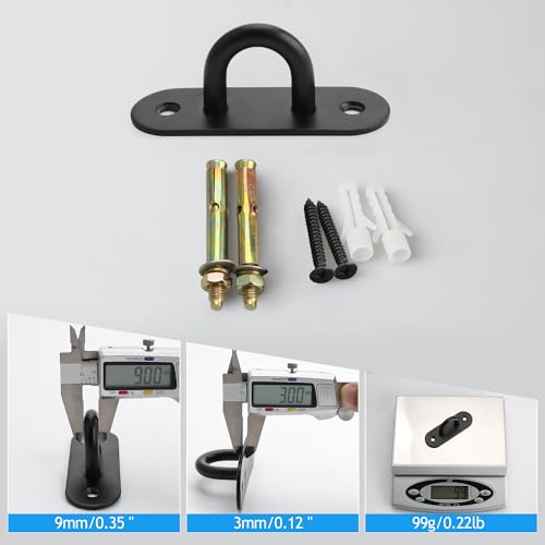 SAYAYO 9 PCS Pad Eye Plate Hooks, U Ceiling Hook for Wall Hanging Plants