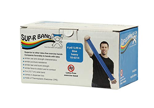 CanDo Sup-R Band Latex Free Exercise Band, 6 Yard Roll, Blue, Level 4, Heavy Resistance - color: Blue: Heavy, size: 6 yd