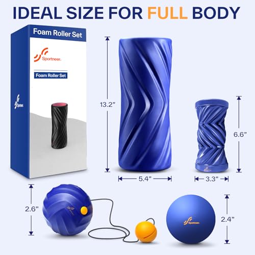 Sportneer 4 in 1 Pilates Foam Roller Muscle Relax Kit - color: Blue