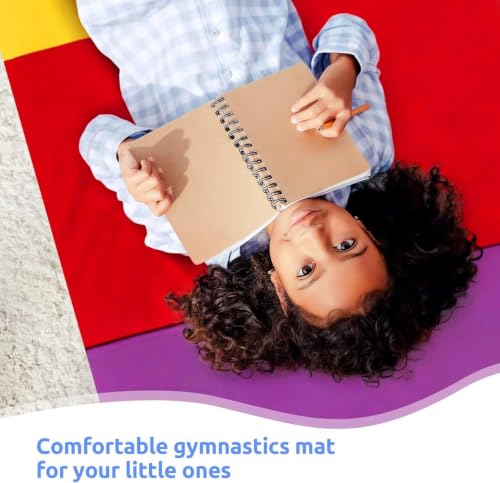 ZENY Folding Gymnastics Mat, 5-Panel Gym Mat Tumbling Mat | with Carry Handles for Home Workouts, Exercise Mat for Yoga and Play, 77''x30''x1.4''