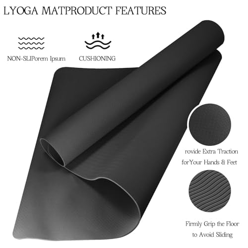 VTORY Extra Large Yoga Mat 6'x 4' - (6mm /8mm/12mm) - size: 6' x 4' x 1/4 in