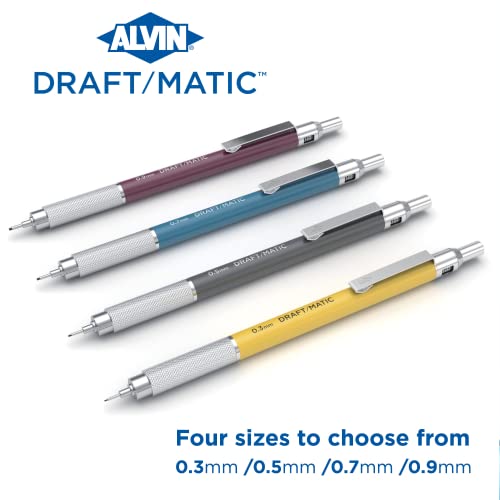 Alvin, Draft-Matic Mechanical Pencil, 0.3mm, Stainless Steel Drawing and Design Tool for Students and Professionals, Great for Drafting, Architecture, Engineering, and Art - color: Blue