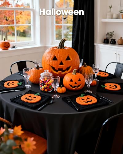 Pureegg Plastic Table Cloth Disposable 8 Pack, 84 Inch Round, Black | Graduation Party, Class of 2026, Leakproof & Sturdy, Black, Round Tablecloth, Table Cover - color: Black, size: 84" Round