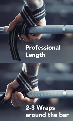 Fitgriff® Lifting Wrist Straps for Weightlifting, Gym, Deadlift, Workout (Made of Premium Cotton & Padded) - Men & Women - color: Black/Grey, size: Standard (above 6.3' Wrist)
