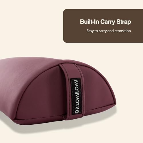 Massage Half Round Bolster Pillow 21.5" L X 6" W - color: Burgundy, size: Small Half-round 612