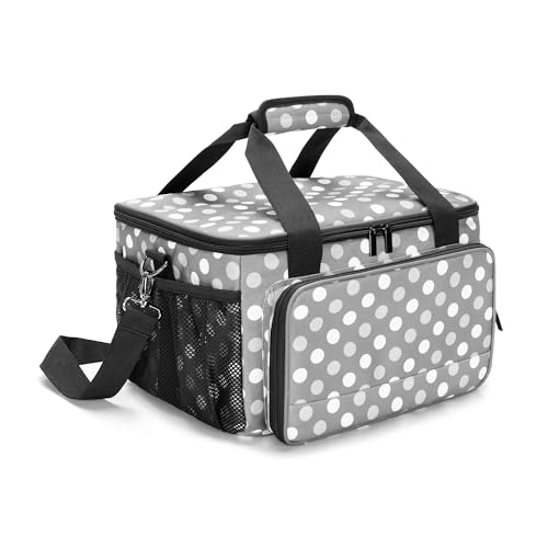 LUXJA Craft Carrying Case Compatible with Cricut Joy Xtra, Polka Dots | Multi Compartment Storage Bag Holds 8.5 x 12 Inch Cutting Mat & Craft Accessories - color: Polka Dots